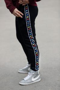 Фото Одежда Штаны Kappa черные с цветным лампасом