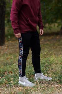 Фото Одежда Штаны Kappa черные с цветным лампасом