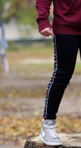 Фото Одежда Штаны Kappa черные с цветным лампасом