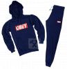 Трикотажный спортивный костюм Obey (premium-class) темно-синий