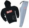 Трикотажный спортивный костюм Obey (обей) черный с серым XL