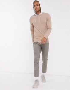 Фото Одежда Худи бежевое с белым капюшоном унисекс DNK