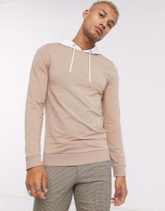 Фото Одежда Худи бежевое с белым капюшоном унисекс DNK