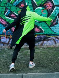 Фото Одежда Мантия унисекс двухцветная черно-зелёный Пушка Огонь Scratch