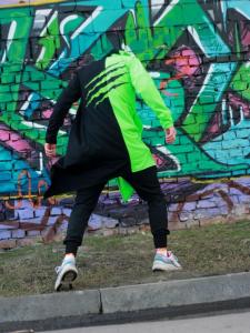 Фото Одежда Мантия унисекс двухцветная черно-зелёный Пушка Огонь Scratch