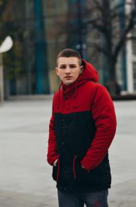 Фото  Парка Зима Nike мужская красно-черная