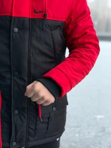 Фото  Парка Зима Nike мужская красно-черная