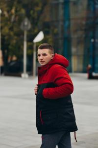 Фото  Парка Зима Nike мужская красно-черная