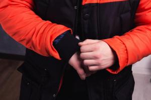 Фото  Парка Зима Nike мужская оранжево-черная