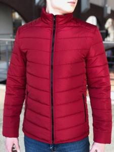 Фото  Мужская Весенняя куртка пуховик (Осень) красная