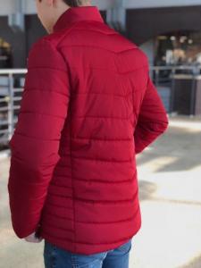 Фото  Мужская Весенняя куртка пуховик (Осень) красная