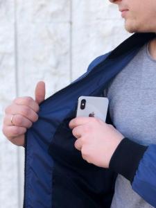 Фото  Бомбер Весенний мужской синий