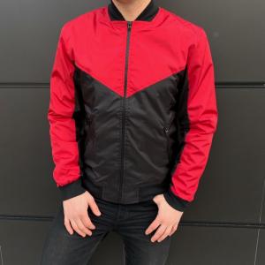 Фото Бомбер мужской  Весна, Осень красный-черный