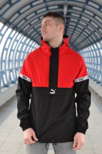 Фото  Ветровка Анорак Puma XTG Savannah (чёрно-красная)