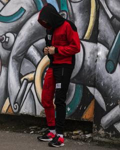 Фото Одежда Весенний спортивный костюм Sad & Smile │ Черно-красный