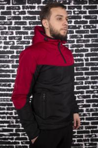 Фото  Мужская ветровка анорак весна-осень Intruder Hypnotic (красно - черный)