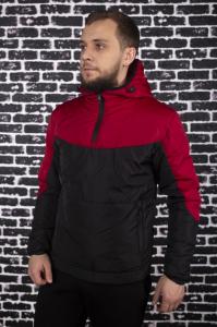 Фото  Мужская ветровка анорак весна-осень Intruder Hypnotic (красно - черный)