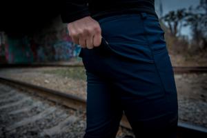 Фото  Теплые штаны карго синие Conqueror Intruder + подарок ключница