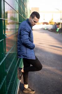 Фото  Мужская теплая синяя куртка  (Весна - Осень)