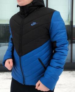 Фото  Синий с Чёрным Зимняя Куртка Nike, Найк, 