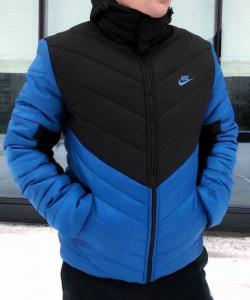Фото  Синий с Чёрным Зимняя Куртка Nike, Найк, 
