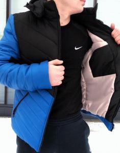 Фото  Синий с Чёрным Зимняя Куртка Nike, Найк, 