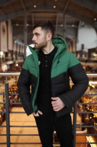 Фото  Зелёный с Чёрным Зимняя Куртка  Найк, Nike, теплая куртка.