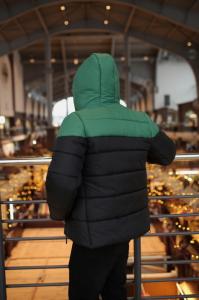 Фото  Зелёный с Чёрным Зимняя Куртка  Найк, Nike, теплая куртка.