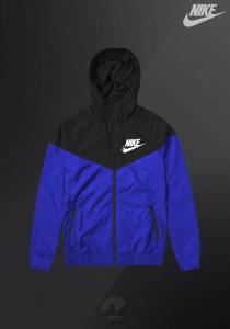 Фото  Ветровка Nike Windrunner Jacket (Черно-синий)