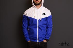 Фото  Ветровка Windrunner  The North Face (Бело-синий)