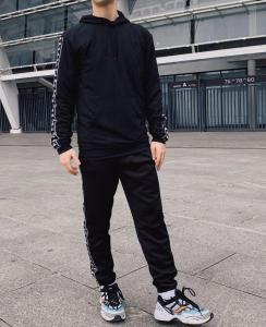 Фото Одежда Штаны Kappa черные с белым лампасом