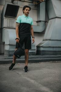 Фото Одежда Костюм мужской Nike шорты, футболка бирюзово-черная +барсетка в подарок