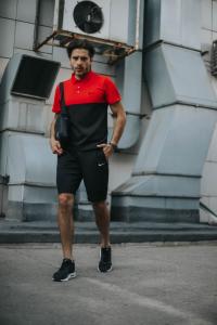 Фото Одежда Костюм мужской Nike шорты, футболка  красно-черный + барсетка в подарок