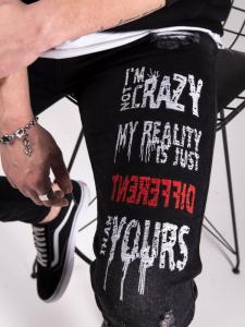 Фото Одежда Джинсы черные с нашивками