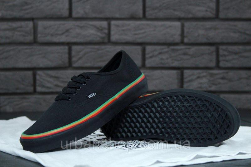 Фото Новинки №2., Чоловіче взуття, Vans, Authentic Жіночі, obuwie damskie кеди Authentic (Rasta) Black / Black Skate Shoes