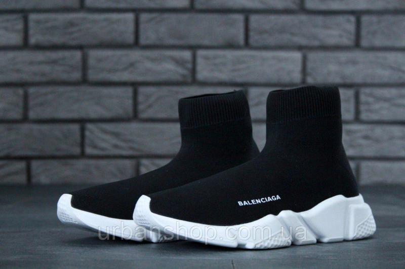Фото Новинки №2., Чоловіче взуття, Balenciaga Кросівки чоловічіBalenciaga Knit High-Top Sneakers Black/White баленсиага Чоловічі