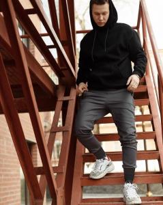 Фото Одежда Брюки джоггеры мужские Пушка Огонь Zuren серые