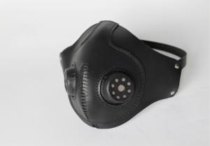 Фото  Кожаная мужская маска респиратор 