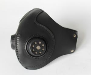 Фото  Кожаная мужская маска респиратор 