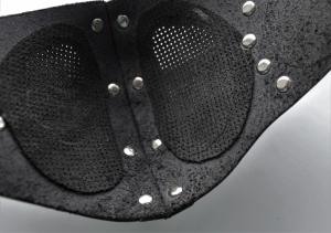 Фото  Кожаная мужская маска респиратор 