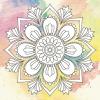 Живопись по контуру. Дзен Антистресс раскраска. "Мандала мудрости" (палитра бирюза) 25*25 DZ663