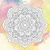 Живопись по контуру. Дзен Антистресс раскраска. "Мандала вдохновения" (палитра рубин) 25*25 DZ586