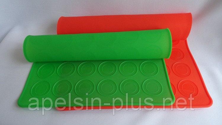 Фото  Силиконовый коврик для печенья Макарунс 30 см 40 см ОПТ