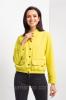 Желтый короткий бомбер на кнопках с карманами