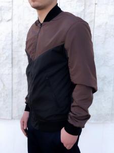 Фото  Бомбер коричнево-черный