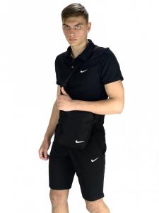 Фото Одежда Костюм мужской Nike шорты , футболка черная + барсетка в подарок