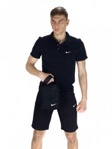 Фото Одежда Костюм мужской Nike шорты , футболка черная + барсетка в подарок