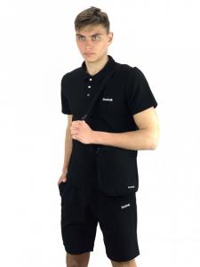 Фото Одежда Костюм мужской Reebok шорты , футболка черная + барсетка в подарок