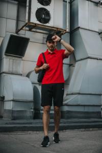 Фото Одежда Костюм мужской Nike шорты , футболка красная  + барсетка+ кепка (Nike черное лого) в подарок