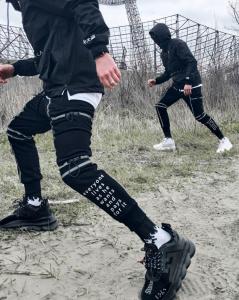 Фото Одежда Спортивные штаны мужские Пушка Огонь Flare черные